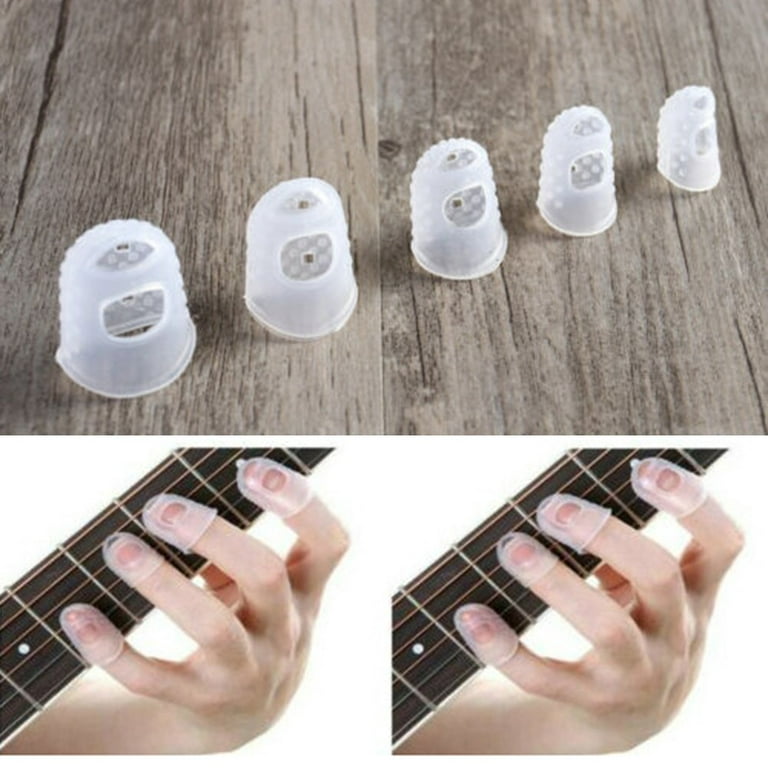 4PCS Guitar Fingertip Protectors Silicone Finger Guards For Guitar