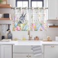 thumbnail image 2 of Easter Kitchen Curtains Window Panels, Spring Rabbit Eggs Flowers Leaves Grey Plaid Insulated Window Treatment Curtain, Grommet Curtains for Bedroom/Living Room/Bathroom, 2 Piece 52"Wx45"L, 2 of 8