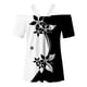 thumbnail image 5 of Blusa informal de manga corta con cuello en V y encaje con hombros descubiertos para mujer OAVQHLG3B Store  lin121212, 5 of 5