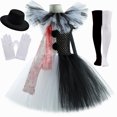 thumbnail image 4 of Disfraz de payaso asesino para niñas, vestido de tutú elegante de Halloween, arte aterrador con sangre, disfraz de payaso aterrador para niños, ropa de carnaval, 4 of 5