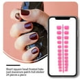 thumbnail image 5 of Guardurnaity 24 Pack Frosted Press on Nails DIY Exquisito estilo francés Colorfast Personalidad Acrílico Nail para amantes de la manicura 14pink Type2 NO2, 5 of 5