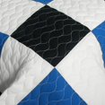 thumbnail image 4 of Elegante Azul Negro y Blanco a cuadros Adolescente Niño Ropa de Cama Full/Queen Quilt Set, 4 of 4