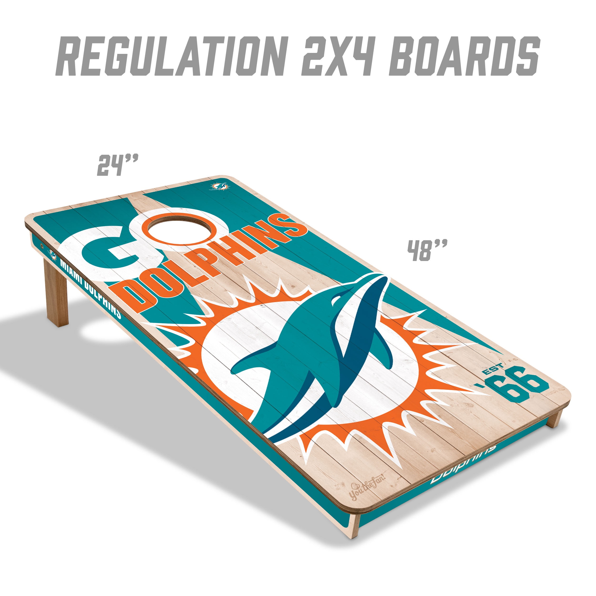 YouTheFan NFL Miami Dolphins 2' x 4' Cornhole Game