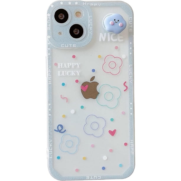 Funda suave de silicona para iPhone con nube giratoria y flores de dibujos animados para mujeres y niñas (blanco, iPhone 11) Blanco Iphone 11