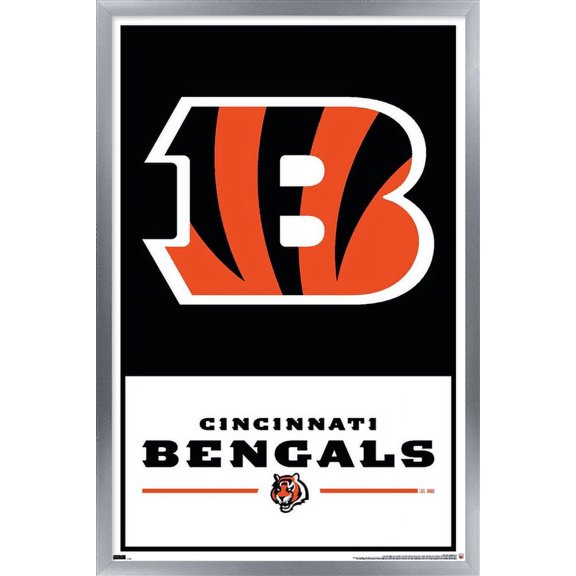 NFL Cincinnati Bengals - Logo 21 Wall Poster, 14.725" x 22.375", Framed