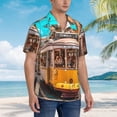 thumbnail image 3 of Balery Modern Urban Monkey Camisas hawaianas de manga corta para hombre, camisas playeras de corte holgado, camisas de vacaciones con botones,X-Large, 3 of 7