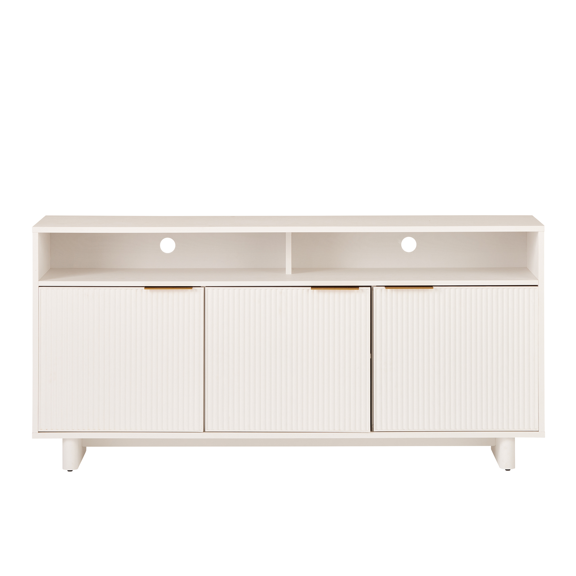 Better Homes & Gardens Lillian Fluted TV Stand for 70 in TVs, White photo 6