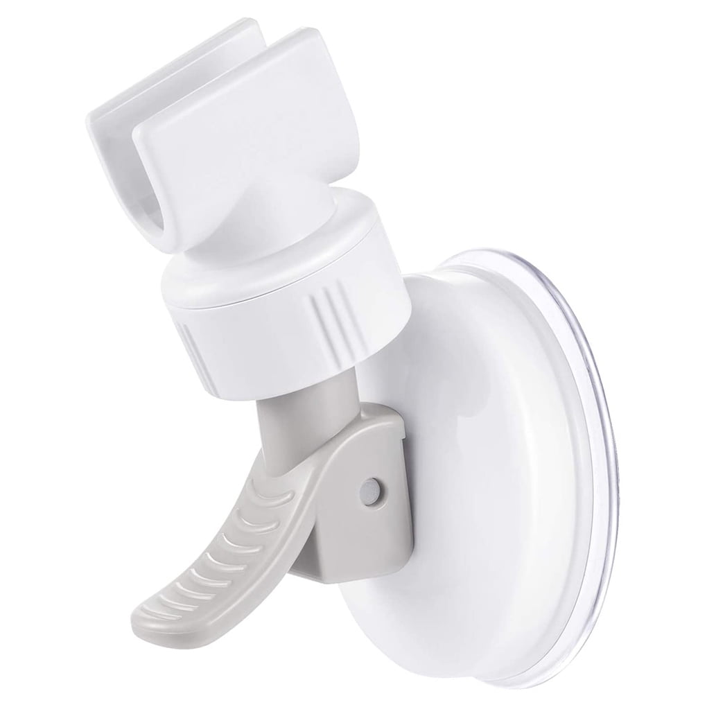 Showerhead Bracket Suction Cup Shower Head Holder Adjustable Bathroom Wall Mounted Stand, White Gray