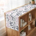 thumbnail image 6 of Table Runners 72 Inches Long Dress Scarves, Grey Pink Botanical Farmhouse Kitchen/Dining Table Runner, Coffee Tablerunners, Watercolor Spring Floral Summer Leaf 18x72 Inch, 6 of 9