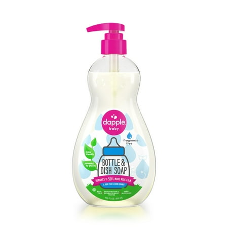 Dapple Bottle & Dish Soap, Fragrance Free, 16.9