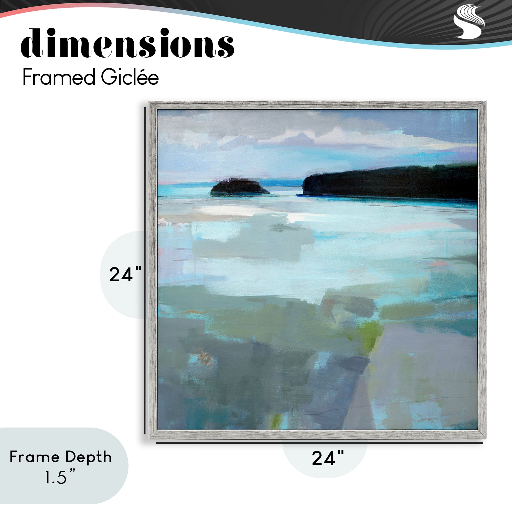 Stupell Industries Freeport Maine Abstraction Gray Framed Giclee Art, design by Kathleen Robbins