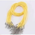 thumbnail image 1 of Corde en Cuir Tressé Réglable Imperméable Corde en Cire Faite à la Main avec Fermoir Mousqueton Chaînes Résistantes à l'Usure Fournitures de Bijoux pour DIY Jaune Brillant 1.5mm, 1 of 1