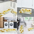 thumbnail image 6 of Kitchen Rugs and Mats Non Skid Washable White Wood Text Sunflower Flowers Kitchen Mat and Rug Set,Floor Cushion Waterproof Rug,Rubber Backed Area Rugs for Kitchen Laundry, 6 of 7