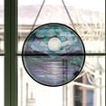 thumbnail image 3 of Stained Glass Window Hanging, Blue Night Moon Lake Sun Catchers Colorful Glass Panel Landscape Suncatcher Decor for Birthday for Women, Men, Wife, Aunt, and Mom, Stained Glass, 3 of 6
