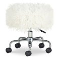 thumbnail image 1 of Linon Mallory Tabouret Roulant Sans Dossier en Fausse Fourrure Blanc, 1 of 6