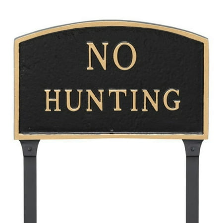 Montague Metal Products No Hunting Arched Lawn Plaque