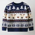 thumbnail image 2 of Generic Toddler Baby Girl Boy Cute Long Sleeve Christmas Deer Knitted Sweater Pullover Tops Autumn Winter Warm Crewneck Clothes Xmas Outfits(6 Years,Navy), 2 of 6