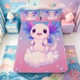 thumbnail image 5 of Manfei Adorable Axolotl King Sheets,Animals Print Bedding,4pcs,1 Flat Sheet,1 Fitted Sheet and 2 Pillowcases, 5 of 6