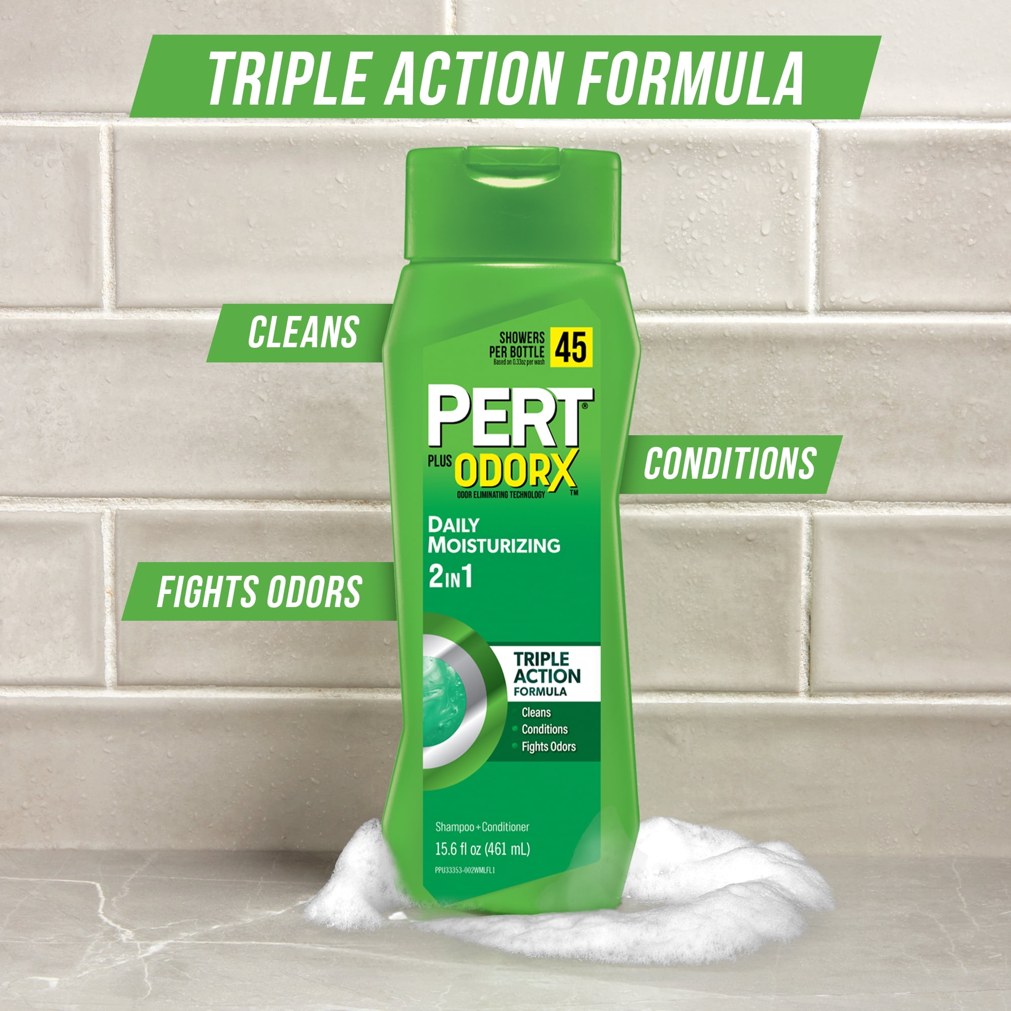 Pert 2-in-1 Complete Clean Shampoo & Conditioner, for All Hair Types, 15.6 fl oz