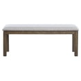 thumbnail image 3 of Nailhead Trim Wooden Dining Bench with Fabric Upholstery Brown and Gray - Saltoro Sherpi, 3 of 5