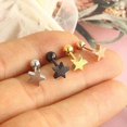 thumbnail image 3 of Pendiente de acero inoxidable con forma de estrella para trago, pequeño pendiente con forma de luna, corazón, hélice, piercing para cartílago, flor, lóbulo, joyería ---- Eight Gold --- Produc Eight Go, 3 of 5