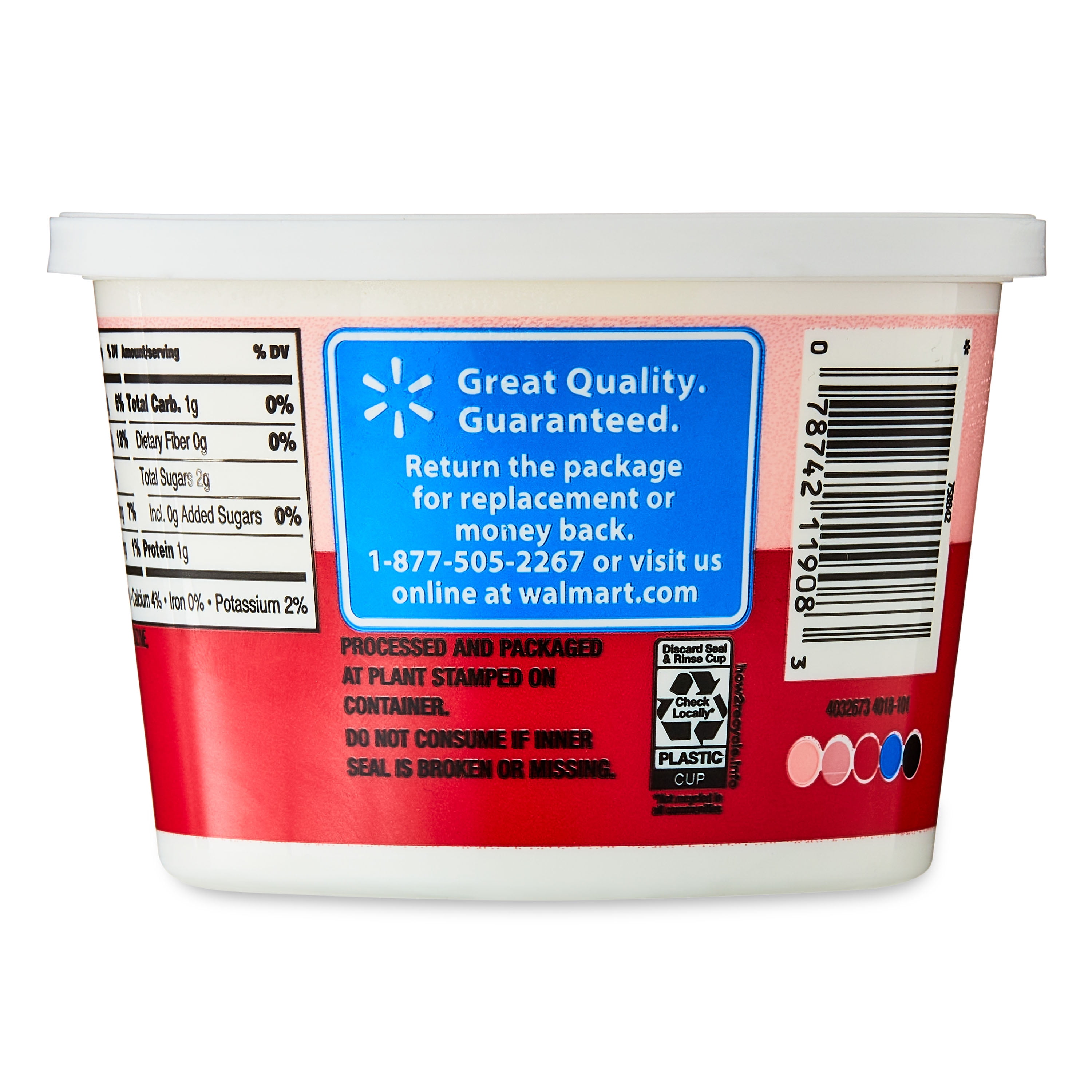 Great Value Original Sour Cream, 16 oz Tub