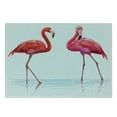 thumbnail image 3 of Animal Cutting Board, 2 Hand Drawn Flamingos in Pink Colors on Seaside Tropical Wildlife Art, Decorative Tempered Glass Cutting and Serving Board, Small Size, Orange Lavender, by Ambesonne, 3 of 5