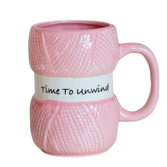 Knit Happens Ceramic Mug for Knitting Crochet Lovers - Yarn Ball Design Funny Cup Perfect for Home Kitchen & Gift Giving Use
