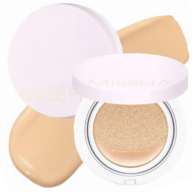 Cushion Foundation MISSHA Magic No.23, color beige claro, paquete de 2