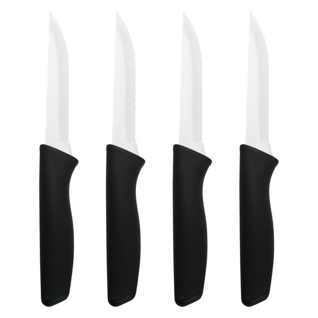 Ensemble de 4 couteaux à steak en acier inoxydable Mainstays Noir