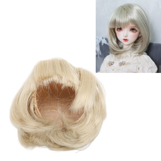 Peluca de Cosplay Larga y Recta Suave Pelucas que Parecen Pelucas Cortas y Rectas con Flequillo de Aire Pelo de Fibra Resistente Al Calor para Muñeca ANGGREK Otros