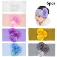 thumbnail image 1 of 6 Pcs Bandeau Bébé Nylon Rose Fleur Élastique Bandeau Bébé Fille, 1 of 10