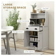 thumbnail image 4 of Microwave Stand with Storage, Kitchen Microwave Cabinet with Drawer & Adjustable Shelf, White, 4 of 9
