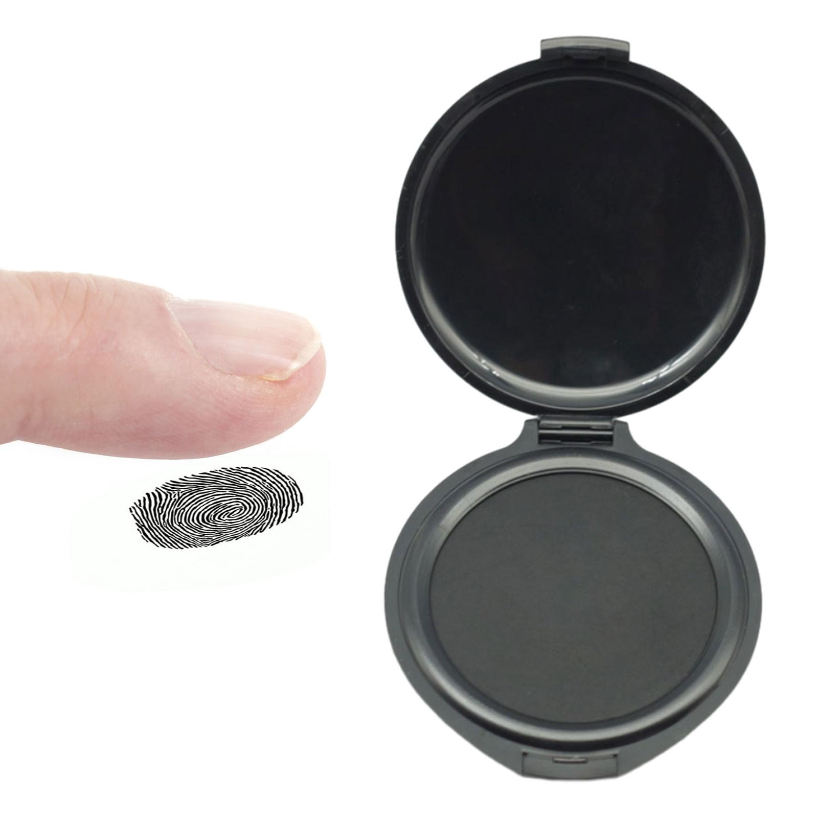 Milageto 2xFingerprint Ink Pad Thumbprint Ink Pads Erasable Round Fingerprint Pad Ink Pad for Notary Supplies, Security ID, Banks , Black, 4 4 Pcs