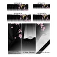 thumbnail image 3 of Kitchen Cafe Valance Curtain for Small Windows,Japanese Cherry Blossom Flower Rod Pocket Short Valances Pink Floral and Moon on Black Window Treatment Panel for Living Room/Bedroom/Bathroom,42x12in, 3 of 9