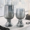 thumbnail image 2 of DecMode 2 Candle Gray Glass Tinted Candle Holder with Textured Exterior, Set of 2, 2 of 7