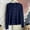 Navy, variant on Hrsba Button Top Women Fall Tops for Women Solid Color Crew Neck Pullover Loose Top with Buttons Long Sleeve Casual Winter Fashion Ladies Tops Womens' Tops