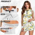 thumbnail image 5 of Uorisanigo Lemon Couples' Outfits His and Hers Clothing Men's 1/4 Zip QuickDry Short Sleeve Shirt, Women's Sleeveless Zip Front Golf Dress with Built-In Pockets Shorts for Sports Workout, 5 of 8