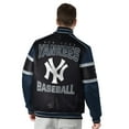 thumbnail image 2 of Men's G-III Sports by Carl Banks Black New York Yankees Leather Varsity Jacket, 2 of 2