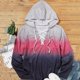 thumbnail image 5 of Mujeres Otoño Invierno Color bloque estampado vendaje cruzado cuello en V cultivo entrenamiento raya costura manga larga Sexy sudadera con capucha blusa pulóver Fridja  fhghd560, 5 of 7