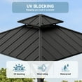 thumbnail image 4 of Modern Shade 10' x 10' Hardtop Metal Gazebo with Galvanized Steel Roof, LED Lights for Backyard, Deck, Garden, 4 of 8
