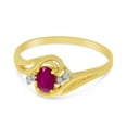 thumbnail image 3 of 14k Yellow Gold Oval Ruby And Diamond Ring, 3 of 6