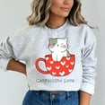 thumbnail image 5 of Cute Cats Catpuccino Love Valentine Sweatshirt, 5 of 11