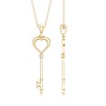 thumbnail image 3 of Rosec Jewels Heart Key Pendant Necklace with Diamond for Women (HI-SI Quality) - Chain included - Ready to Gift with Jewelry Box, 10K Yellow Gold, 3 of 6