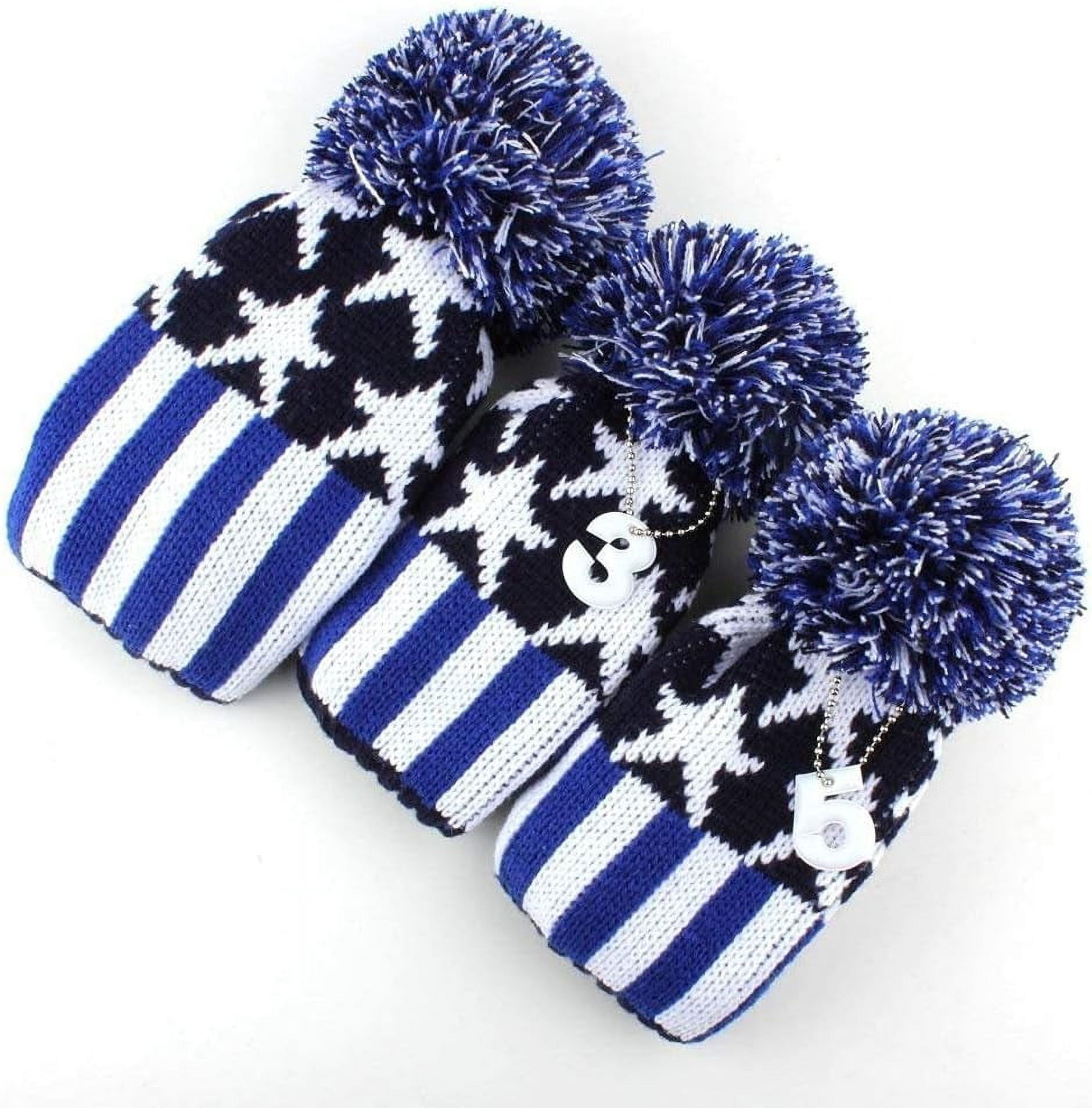 Knitted Golf Club Head Covers for Driver and Fairway Woods Headcovers Set (pack of 3)