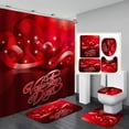 thumbnail image 4 of AMERTEER 50 % de Réduction! Nouveau Rideau de Douche Impression Numérique 3D de la Saint-Valentin Ensemble de 4 Pcs pour Décoration de Fête à la Maison Ou à l'Hôtel, 4 of 6