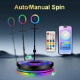 thumbnail image 3 of 360-Degree Rotating Glass Photo Booth with Selfie Fill Light & 31.5-Inch Auto Rotating Video Platform for Weddings, Parties, Birthdays, and Holiday Celebrations, 3 of 7