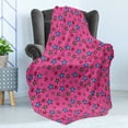 thumbnail image 4 of Pop Art Soft Flannel Fleece Blanket, Vintage Retro 50s Comics Themed Image with Stars Pattern on Hot Pink Color Backdrop, Cozy Plush for Indoor and Outdoor Use, 50" x 60", Multicolor, by Ambesonne, 4 of 5