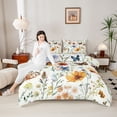 thumbnail image 4 of Feelyou Groovy Daisy Flower Queen Comforter Set, Spring Butterfly Bedding Set, 3pcs, 4 of 8