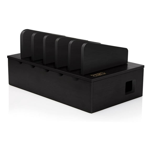 Prosumer's Choice White Bamboo Charging Station for Multiple Devices | Desk Dock Organizer for Cell Phone, Tablet, Apple iPhone